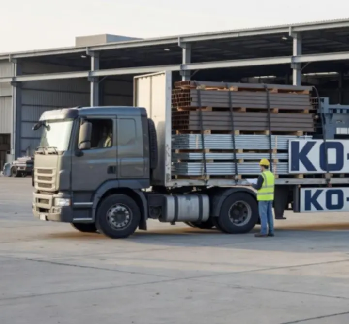 Samochód ciężarowy przygotowany do transportu materiałów przemysłowych