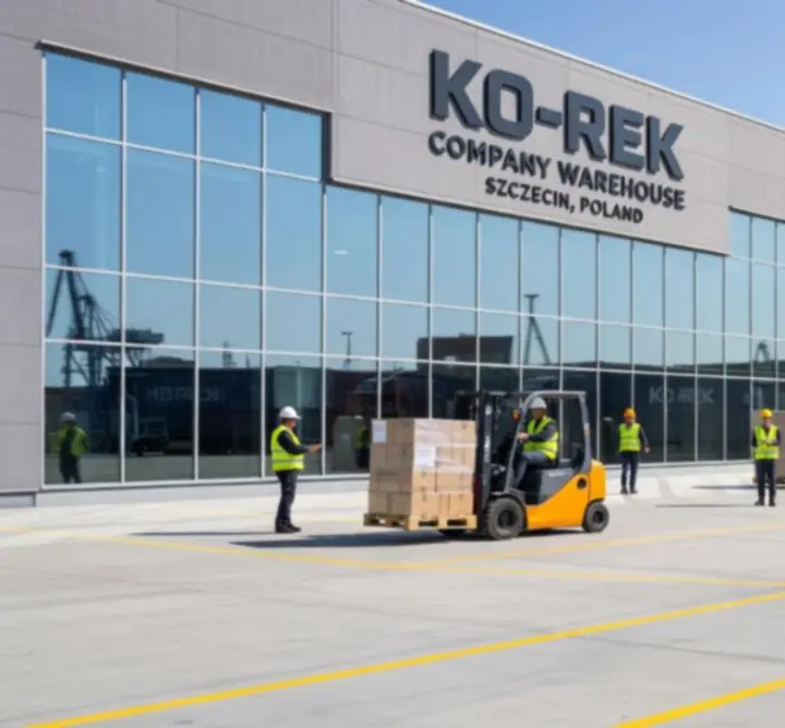 Magazyn KO-REK w Szczecinie przygotowany do wysyłki towarów dla firm przemysłowych i budowlanych